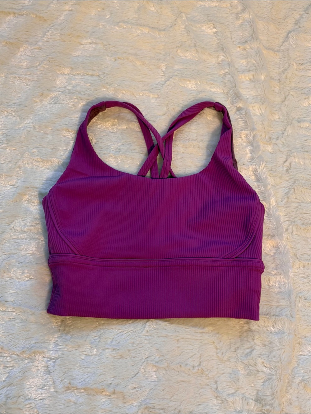 Lululemon Strappy Ribbed Purple Sports Bra
